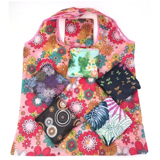 Floral Eco Reusable Foldable Shopping Tote Bag