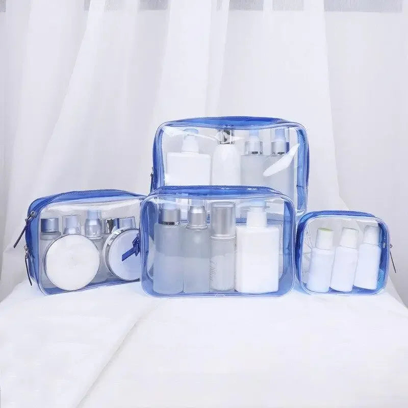 Transparent Cosmetic Bag PVC Waterproof Women Zipper Makeup Beauty Case Travel Make Up Organizer Storage Toiletry Wash Bags