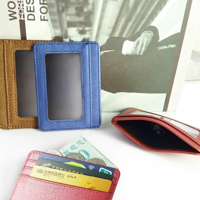 Thin PU Leather Mini Wallet Slim Bank Credit Card Holder Multi Card Slots Men's Business Small ID Case for Man Purse Cardholder