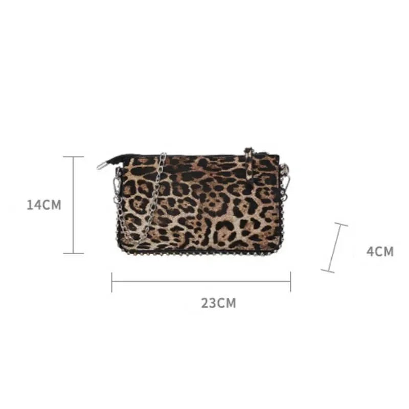 New Leopard Crossbody Bags For Women Fashion Chain Mobile Phone Purse Travel Vacation Shoulder Messenger Bag Sac A Main Female