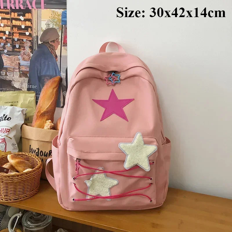 Kawaii Star Backpack Cute School Bag for Girls Women Teens