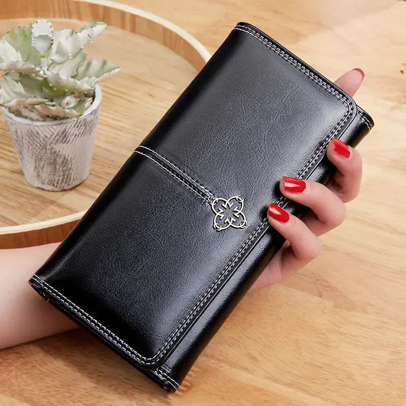 Women's Leather Wallet Woman Luxury Long Wallets Fashion Women Purses Money Bags Handbags Womens Purse Cards Holder Carteras