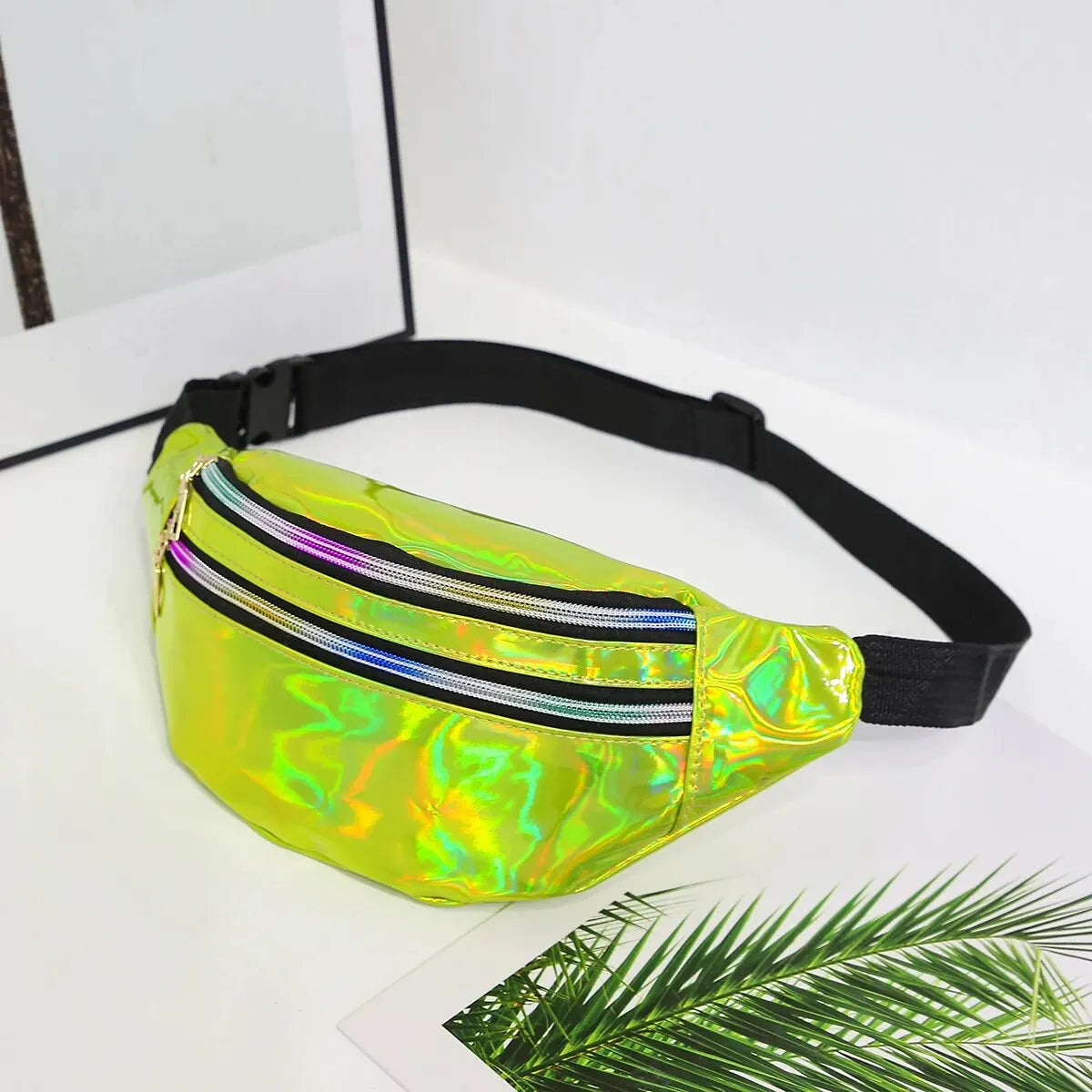 Holographic Glitter Fanny Pack Waist Bag Fashion Travel Party Shoulder Bag