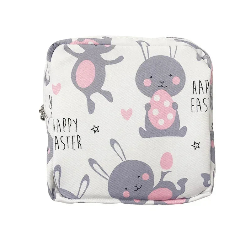 Cartoon Cute Girl Cosmetic Bag Mini Sanitary Pads Lipstick Storage Makeup Bag Travel Toiletry Beauty Case Make Up Organizer Bag