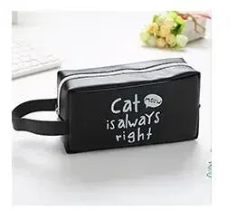 Women's Cute Cat Travel Cosmetic Bag Waterproof Makeup Bag Wash Pouch Student Pencil Case Tote Style Toiletry Bag