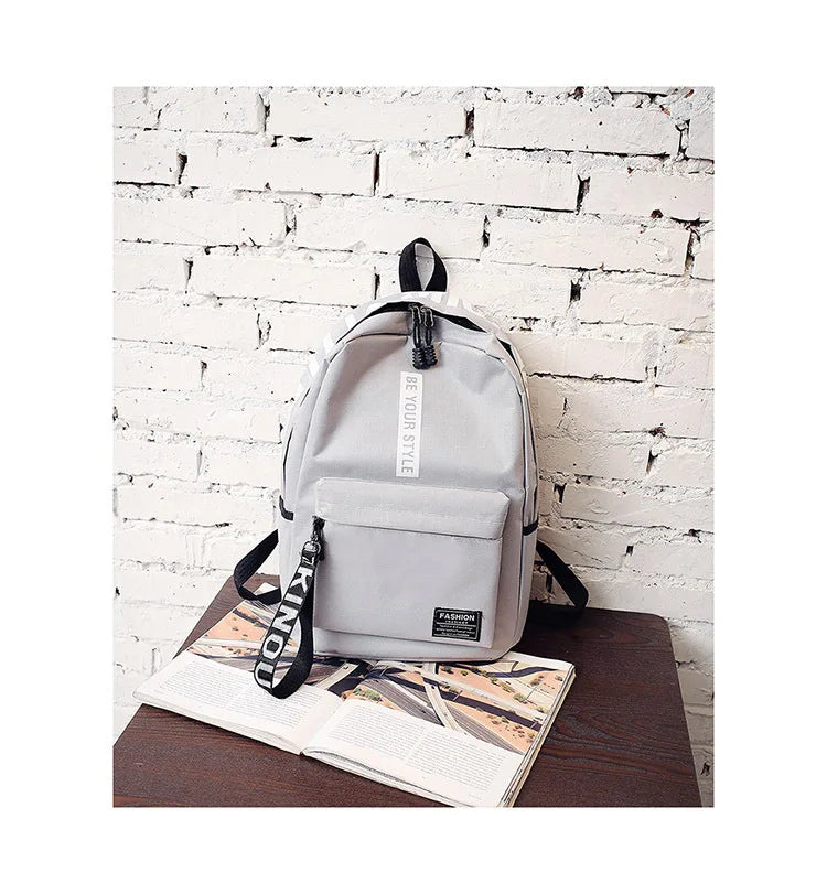 Nylon Preppy Backpack for Students - Large Casual Schoolbag