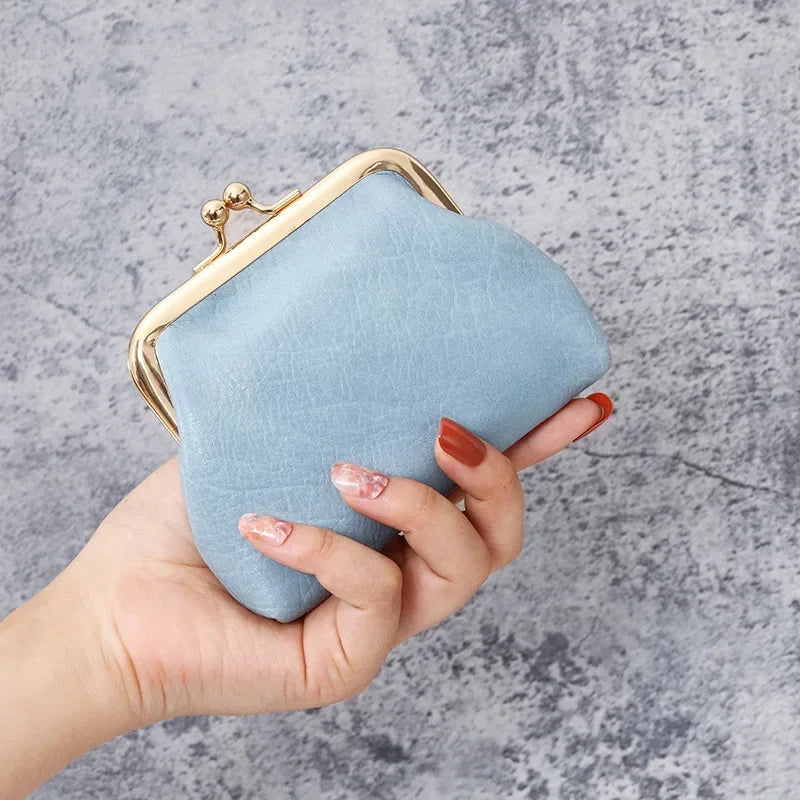 2024 New Retro Purse Ladies Short Buckle Candy Colored Coin Purse Change Purse Cute Wallet Clutch Bag Wallets for Women