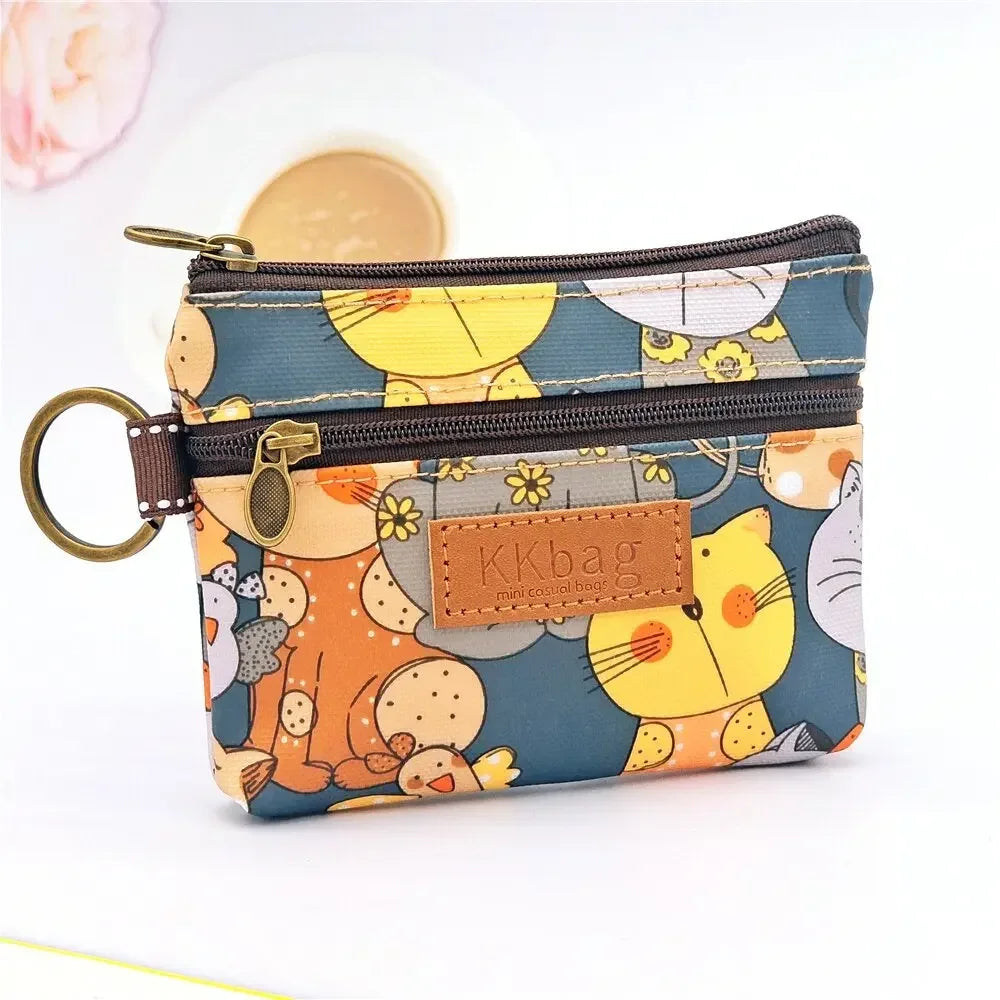 Cute Animals Wallet Zipper Purse Cartoon Small Coin Purse Lightweight Storage Bag Money Bag Key Card Holder for Student Women