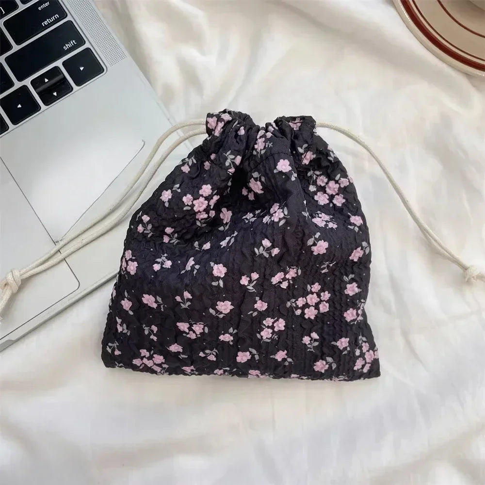 Cute Bear Cartoon Drawstring Bags Women Drawstring Packaging Pocket Cosmetic Bag Makeup Bag Large Capacity Coin Purse Coin Pouch