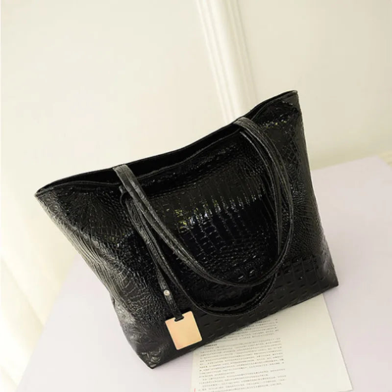 Crocodile Pattern PU Handbag Women's Casual Shoulder Bag