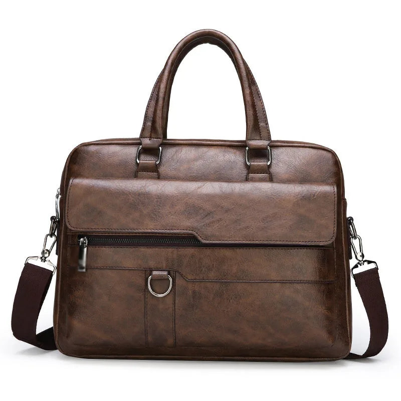 Men's PU Leather Laptop Bag Briefcase Messenger