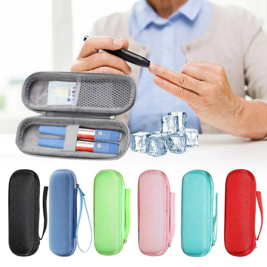 Portable Solid Color Insulin Cooling Bag Glaciated Cold Storage Bag Medicine Travel Pocket Cooler Pen Bag Pack Drug Freezer