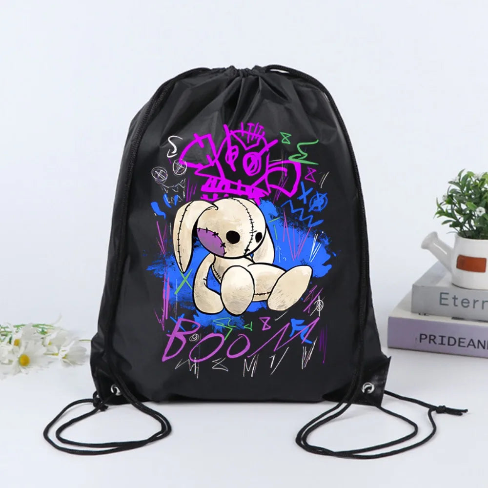 Arcane League of Legends Drawstring Backpack Anime Gym Bag Cartoon Book Bag