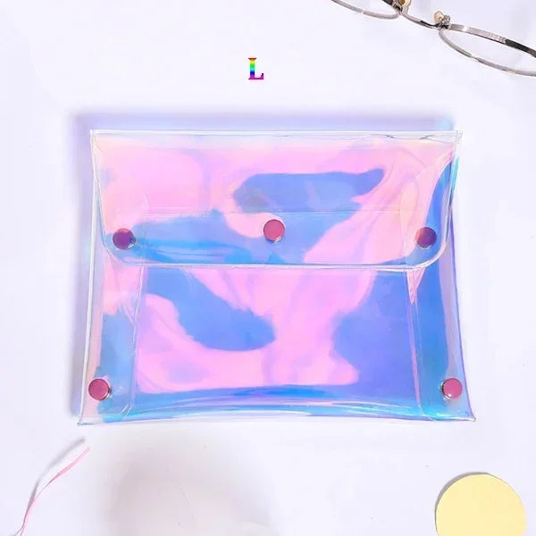 eTya Transparent Coin Purse Women Wallet Laser PVC Card Pencil Cosmetic Money Clutch Bag Case Female Mini Zipper Wallets Pouch