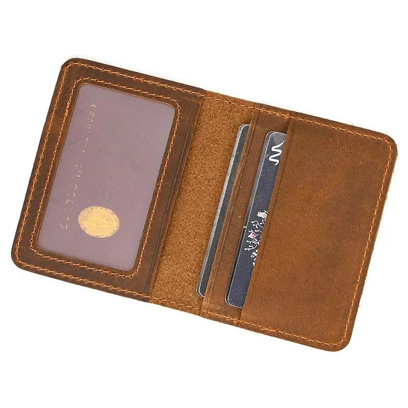 Genuine Leather Card Holder Purse ID Card Real Leather Rfid Card Case Clutch Wallets Slots for Men Women Mini Slim Short Purse