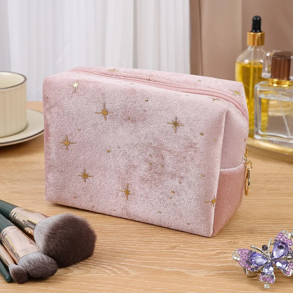 1pcs Velvet Makeup Bag Women Cosmetic Bag Travel Cosmetic Organizer Zipper Coin Purse Mini Cute Purse Key Lipstick Storage Bag