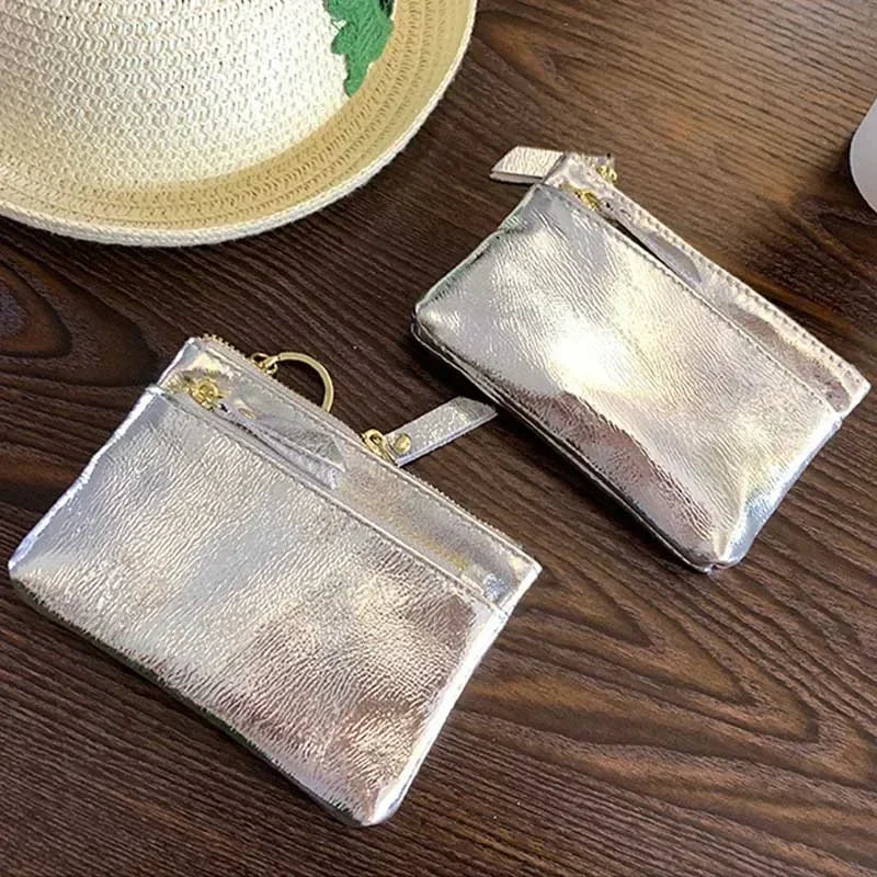 Women Clutch Mini Coin Purse Genuine Leather Wallet Credit Card Cash Holder Small Money Bag Female Zipper Storage Bags Pouch