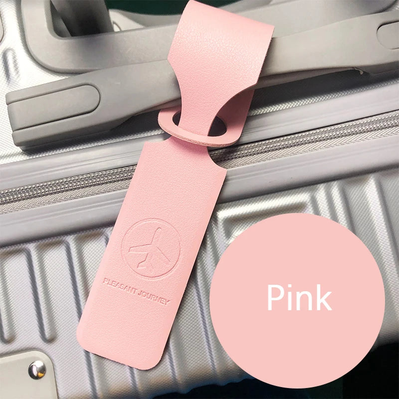 1PC Portable PU Leather Luggage Tag Suitcase Identifier Label Baggage Boarding Bag Tag Name ID Address Holder Travel Accessories