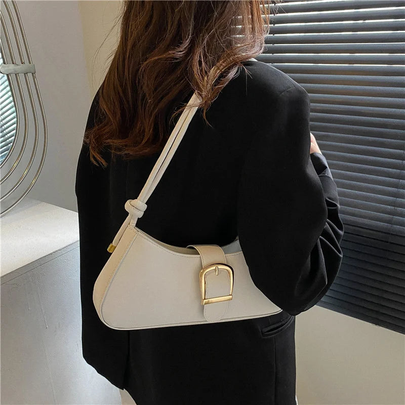 Women's Shoulder Bag Solid Color Popular Small Bag Trend Summer 2025 New Trendy Crossbody Bag Texture Shoulder Underarm Bag