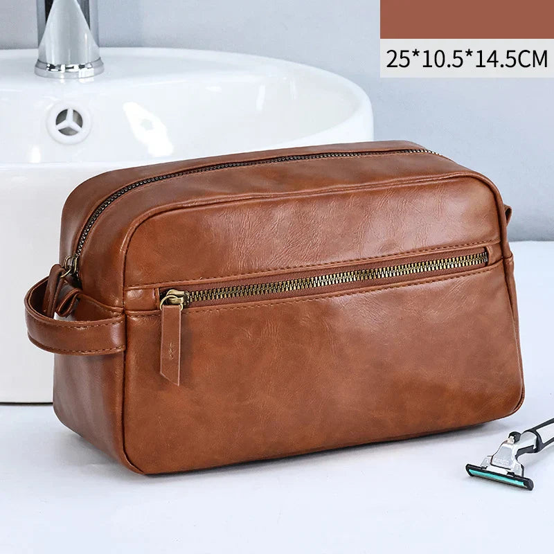 Waterproof Leather Travel Toiletry Bag Large Capacity Makeup Organizer