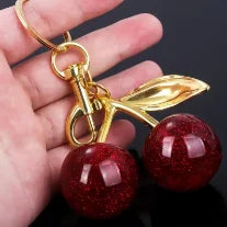 Cherry Charm Handbag Pendant Keychain for Women's Exquisite Internet-famous Crystal Cherry Bag Accessories High-Grade Pendant