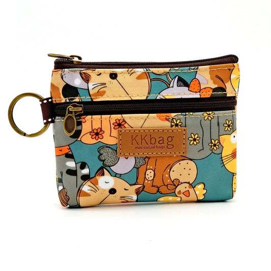 Cute Animals Wallet Zipper Purse Cartoon Small Coin Purse Lightweight Storage Bag Money Bag Key Card Holder for Student Women