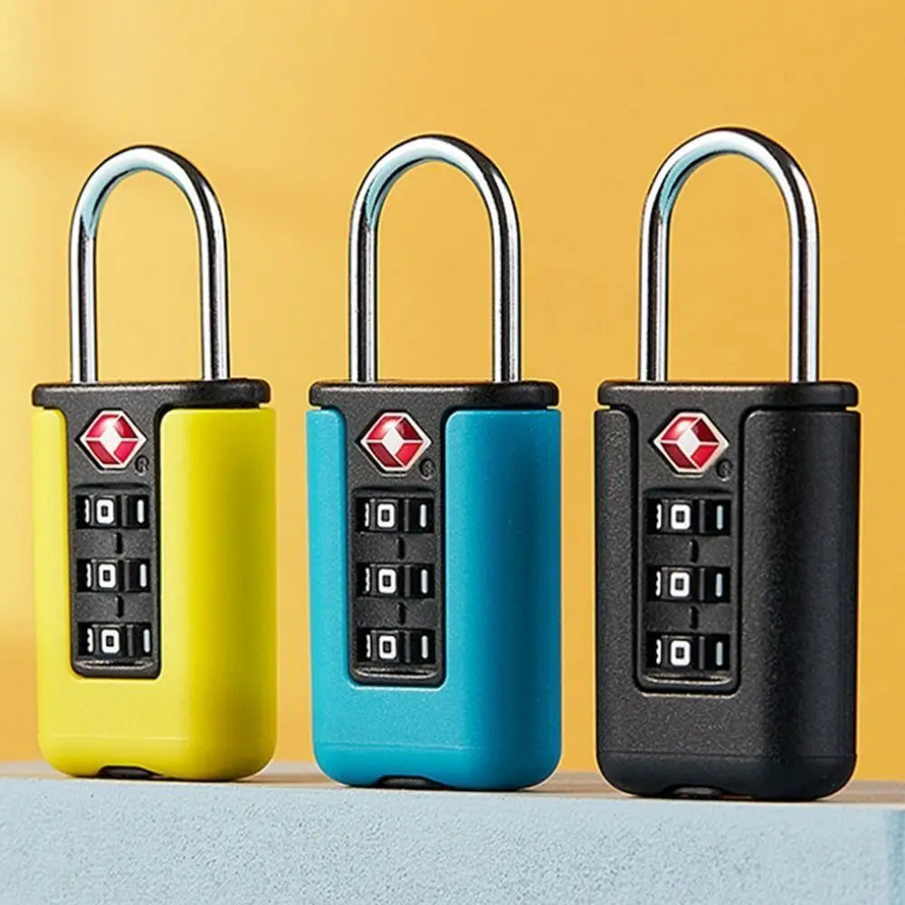 Anti-theft 3 Digit Combination Lock TSA Customs Password Lock Suitcase Luggage Coded Lock Cabinet Lock Contrast Color Padlock