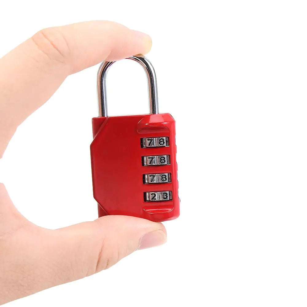 4 Dial Digit Combination Lock Metal Code Lock Password Lock Waterproof Rust-proof Luggage Padlock Travel Accessories