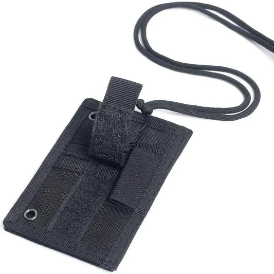 Tactical MOLLE ID Card Holder Badge Pouch with Lanyard