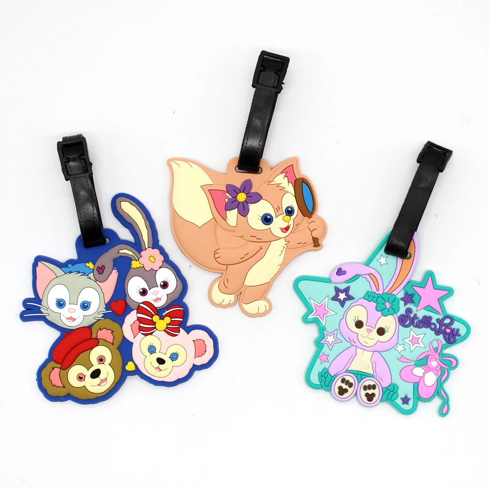 Disney Bear Duffy Luggage Tag Travel Accessories Cartoon StellaLou Cute LinaBell Baggage Label Suitcase ID Address Card Holder