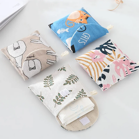 Portable Women Cosmetic Organizer Sanitary Napkin Storage Bag Girls Ladies Cute Coin Card Sanitary Pad Pouch Small Cosmetic Bag