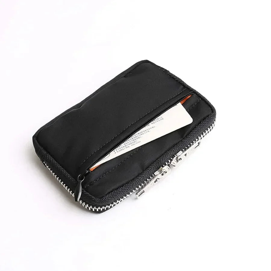 Japanese Men Wallet Earbuds Storage Bag Credit Card Holder Case for Boys Girls Journey Bank Card Organizer Zipper Coin Purse