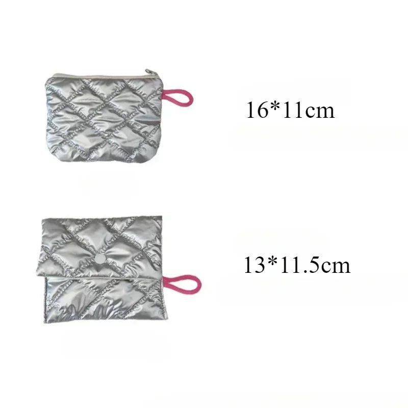 Waterproof Silver Love Bow Pattern Cute Coin Purse Small Clutch Coin Wallet Lady Girls Earphone Coin Key Money Storage Bag Pouch